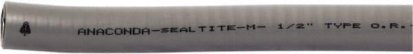 Anaconda Sealtite - 1-1/2" Trade Size, 150' Long, Flexible Liquidtight Conduit - Galvanized Steel & PVC, 1-1/2" ID, Gray - USA Tool & Supply