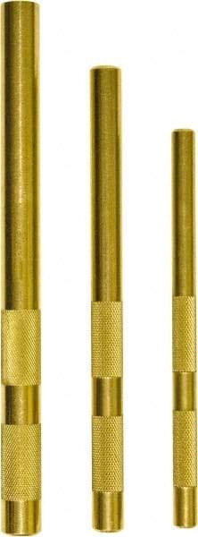 Mayhew - 3 Piece, 3/8 to 5/8", Drift Punch Set - Round Shank, Brass, Comes in Plastic Tray - USA Tool & Supply