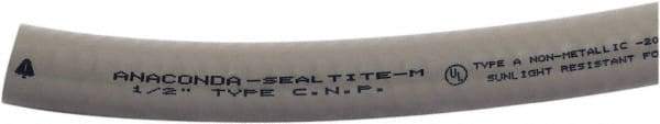 Anaconda Sealtite - 1-1/4" Trade Size, 50' Long, Flexible Liquidtight Conduit - PVC, 31.75mm ID, Gray - USA Tool & Supply