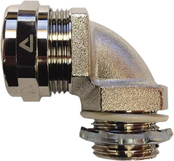 Anaconda Sealtite - 1/2" Trade, 316 Stainless Steel Threaded 90° Liquidtight Conduit Connector - Partially Insulated - USA Tool & Supply