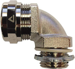 Anaconda Sealtite - 3/8" Trade, 316 Stainless Steel Threaded 90° Liquidtight Conduit Connector - Partially Insulated - USA Tool & Supply