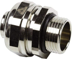 Anaconda Sealtite - 1-1/4" Trade, Nickel Plated Brass Threaded Straight Liquidtight Conduit Connector - Partially Insulated - USA Tool & Supply