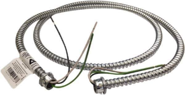 Anaconda Sealtite - 3/8" Trade Size, 6' Long, Flexible Fixture Whip Conduit - Galvanized Steel, 9.525mm ID - USA Tool & Supply