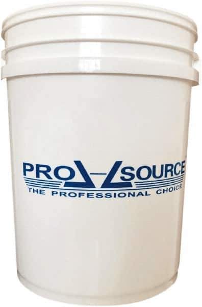 PRO-SOURCE - 5 Gal, 14.5669" High, High-Density Polyethylene Round White Single Pail - Handle Included, 11-7/16" Top Length x 11.46" Top Width x 11.46" Top Diam - USA Tool & Supply