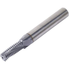 Vargus - M4x0.50 ISO, 0.126" Cutting Diam, 3 Flute, Solid Carbide Helical Flute Thread Mill - Internal Thread, 0.325" LOC, 1.772" OAL, 3/16" Shank Diam - USA Tool & Supply