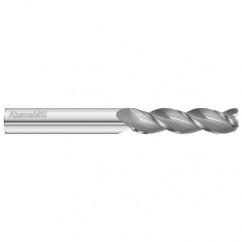 1/2 Dia. x 6 Overall Length 3-Flute .120 C/R Solid Carbide SE End Mill-Round Shank-Center Cut-Uncoated - USA Tool & Supply