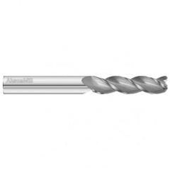 1/2 Dia. x 6 Overall Length 3-Flute .120 C/R Solid Carbide SE End Mill-Round Shank-Center Cut-Uncoated - USA Tool & Supply