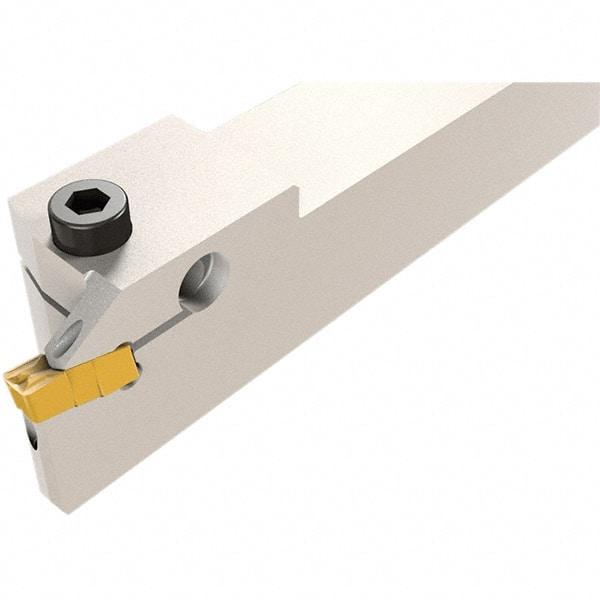 Iscar - GHD, External, Right Hand, 0.36" Max Depth of Cut, 0.11 to 0.157" Groove Width, Indexable Grooving Tool Holder - GI.., GPV, TIP Insert Compatibility, 3/4" Shank Height, 3/4" Shank Width, 4-1/2" OAL, Through Coolant - USA Tool & Supply