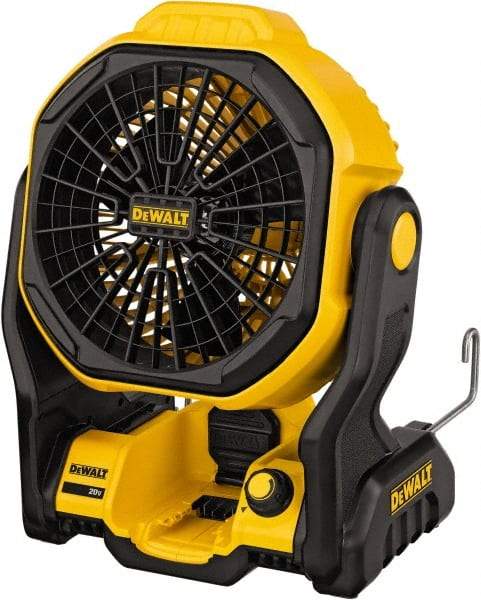 DeWALT - 7" Blade, 500 Max CFM, Cordless Fan - 4 Amps, 20 Volts, 3 Speed - USA Tool & Supply