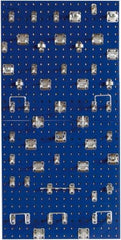 Triton - 24" Wide x 24" High Peg Board Kit - 2 Panels, 46 Hooks, Steel with Epoxy Coating, Blue - USA Tool & Supply