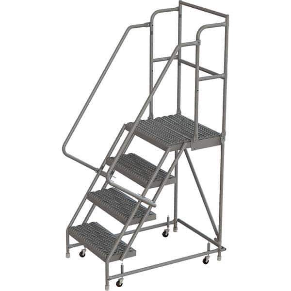 TRI-ARC - Rolling & Wall Mounted Ladders & Platforms Type: Rolling Warehouse Ladder Style: Rolling Platform Ladder - USA Tool & Supply