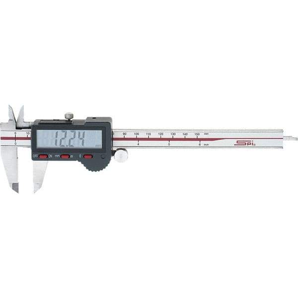 SPI - 0 to 150mm Range, 0.01mm Resolution, Electronic Caliper - Stainless Steel with 40mm Stainless Steel Jaws, 0.02mm Accuracy - USA Tool & Supply