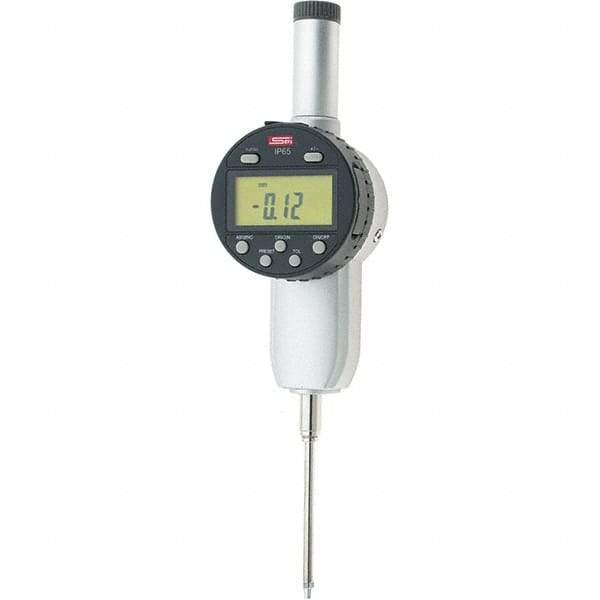SPI - 0 to 2" Range, 0.0005" Graduation, Electronic Drop Inidicator - Flat & Lug Back, 0.0012" Accuracy, Digital Display, Inch & Metric - USA Tool & Supply