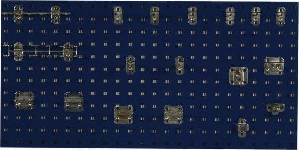 Triton - 18" Wide x 36" High Peg Board Kit - 1 Panel, 18 Hooks, Steel with Epoxy Coating, Blue - USA Tool & Supply