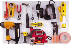 Triton - 22" Wide x 18" High Peg Board Kit - 1 Panel, 24 Hooks, Polypropylene, White - USA Tool & Supply