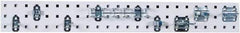 Triton - 4-1/2" Wide x 36" High Peg Board Strip - 1 Panel, 8 Hooks, Steel with Epoxy Coating, White - USA Tool & Supply