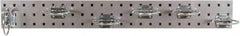 Triton - 4-1/2" Wide x 36" High Peg Board Strip - 1 Panel, 6 Hooks, Steel with Epoxy Coating, Silver - USA Tool & Supply