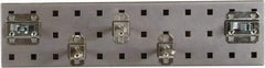 Triton - 4-1/2" Wide x 18" High Peg Board Strip - 1 Panel, 5 Hooks, Steel with Epoxy Coating, Silver - USA Tool & Supply