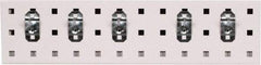 Triton - 4-1/2" Wide x 18" High Peg Board Strip - 1 Panel, 5 Hooks, Steel with Epoxy Coating, White - USA Tool & Supply