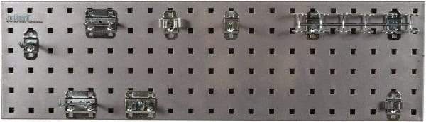 Triton - 9" Wide x 21-1/2" High Peg Board Strip - 1 Panel, 8 Hooks, Steel with Epoxy Coating, Silver - USA Tool & Supply