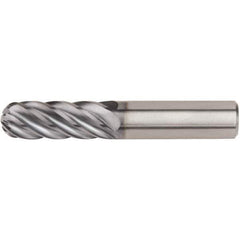 Kennametal - 3/4" Diam, 3" LOC, 6 Flute Solid Carbide Ball End Mill - AlTiN Finish, Single End, 5-1/2" OAL, 3/4" Shank Diam - USA Tool & Supply