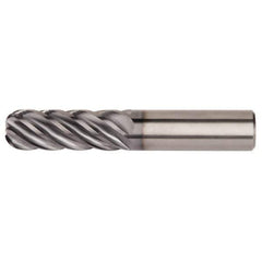Kennametal - 3/4", 6 Flute, Single End, Solid Carbide, 1/4" Corner Radius End Mill - 5-1/2" OAL, 38° Helix, Right Hand Flute, 3" LOC, Right Hand Cut - USA Tool & Supply