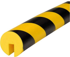 PRO-SAFE - 39" Long, Polyurethane Foam Type B+ Edge Guard - Black/Yellow, 1" High x 2" Wide Side - USA Tool & Supply
