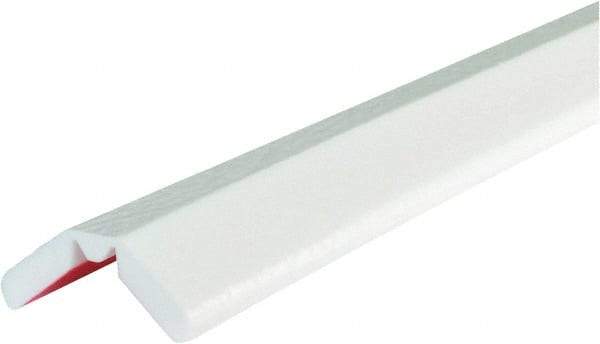 PRO-SAFE - 39" Long, Polyurethane Foam Type W Bumper Guard - White, 1" High x 2" Wide Side - USA Tool & Supply