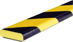 PRO-SAFE - 39" Long, Polyurethane Foam Type F Surface Guard - Black/Yellow, 1" High x 2" Wide Side - USA Tool & Supply