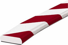 PRO-SAFE - 39" Long, Polyurethane Foam Type F Surface Guard - Red/White, 1" High x 2" Wide Side - USA Tool & Supply