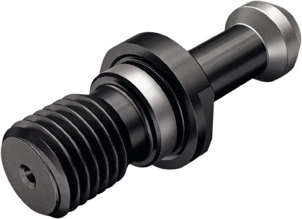 Seco - CAT40 Taper, 5/8-11 Thread, 45° Angle Radius, Standard Retention Knob - 2.264" OAL, 0.591" Knob Diam, 1.264" from Knob to Flange - Exact Industrial Supply