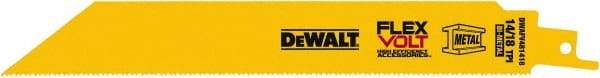 DeWALT - 8" Long x 1" Thick, Bi-Metal Reciprocating Saw Blade - Straight Profile, 14 to 18 TPI, Toothed Edge, Tang Shank - USA Tool & Supply