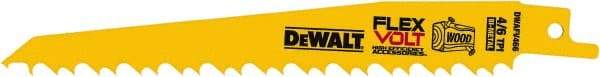 DeWALT - 6" Long x 1" Thick, Bi-Metal Reciprocating Saw Blade - Tapered Profile, 6 TPI, Toothed Edge, Tang Shank - USA Tool & Supply