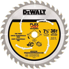 DeWALT - 7-1/4" Diam, 15.88mm Arbor Hole Diam, 36 Tooth Wet & Dry Cut Saw Blade - Steel, Smooth Action, Standard Round Arbor - USA Tool & Supply