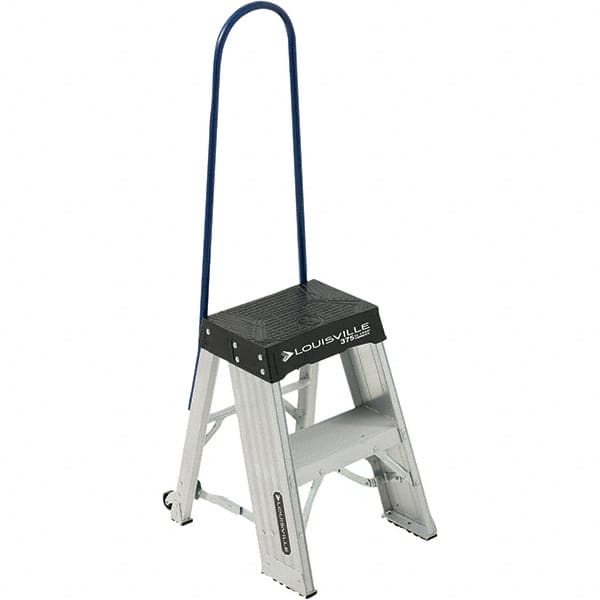 Louisville - 2 Steps, 2' High, 1AA Rating, Aluminum Step Stand - USA Tool & Supply