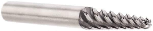 Kennametal - 6° Taper Angle per Side, 6mm Small End Diam, 42mm LOC, Solid Carbide 6 Flute Tapered Ball End Mill - AlTiN Finish, 110mm OAL, 0.6299" Shank Diam, 38° Helix - USA Tool & Supply