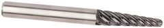 Kennametal - 4° Taper Angle per Side, 3/16" Small End Diam, 1-3/16" LOC, Solid Carbide 6 Flute Tapered Ball End Mill - AlTiN Finish, 3-1/2" OAL, 3/8" Shank Diam, 38° Helix - USA Tool & Supply