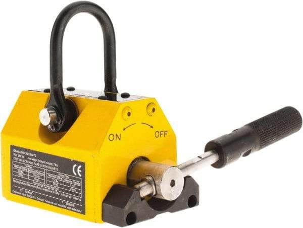 Gibraltar - 800 Lb Load Capacity, Magnetic Lifter - 3-1/2" High x 3-37/64" Wide, 3" Head/Holder Diam, 1 Poles - USA Tool & Supply
