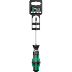 Wera - T20 Torx Driver - 4" Blade Length, 12-13/64" OAL, Ergonomic Handle, Chrome Plated Steel - USA Tool & Supply