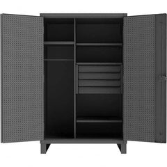 Durham - 3 Shelf 60 Bin Wardrobe Storage Cabinet - USA Tool & Supply