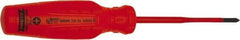 Proto - #1, 8-7/16" OAL, Insulated Phillips Screwdriver - 4" Blade Length, Round Shank, Impact & Chemical Resistant Handle - USA Tool & Supply