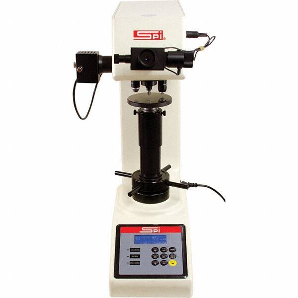 SPI - Macro Vickers Bench Top Hardness Tester - 0.1 HRC Resolution 1HV Min Hardness to 2967 HV Max Hardness, Digital Display - USA Tool & Supply