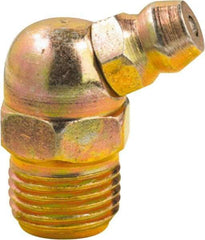 lumax - 65° Head Angle, 1/8 PTF Steel Grease Fitting Adapter - 7/16" Hex, 0.85" Overall Height, 0.29" Shank Length - USA Tool & Supply