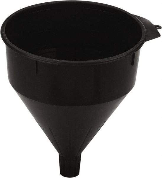 lumax - 204 oz Capacity Plastic Funnel - 8-1/2" Mouth OD, 1-1/4" Tip OD, 1-1/2" Straight Spout, Black - USA Tool & Supply