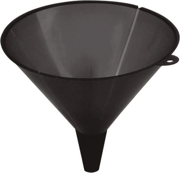 lumax - 48 oz Capacity Plastic Funnel - 8" Mouth OD, 3/4" Tip OD, 2-1/4" Straight Spout, Black - USA Tool & Supply