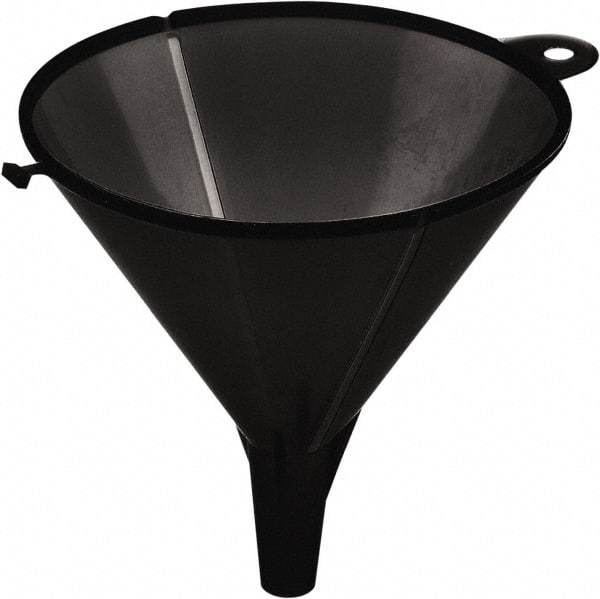 lumax - 8 oz Capacity Plastic Funnel - 4-1/2" Mouth OD, 1/2" Tip OD, 1-1/2" Straight Spout, Black - USA Tool & Supply