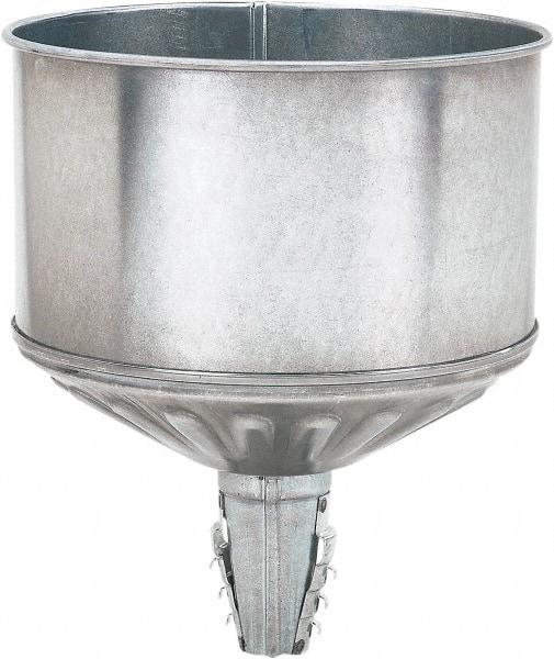 lumax - 256 oz Capacity Steel Funnel - 9-1/2" Mouth OD, 1-1/4" Tip OD, 3-3/4" Straight Spout, Silver - USA Tool & Supply