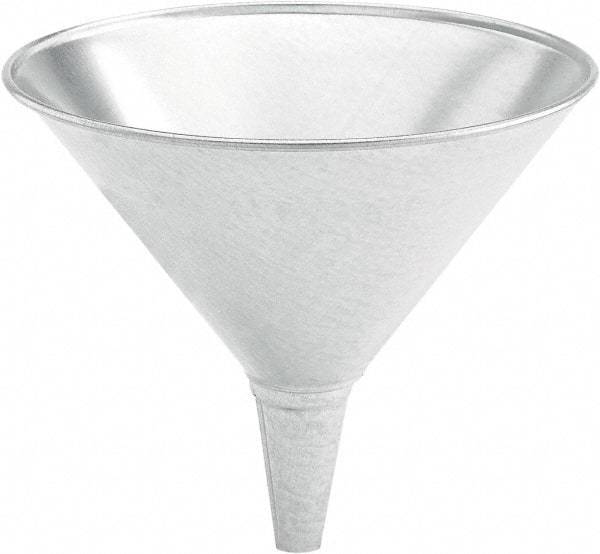 lumax - 32 oz Capacity Steel Funnel - 6-1/2" Mouth OD, 3/4" Tip OD, 2-1/2" Straight Spout, Silver - USA Tool & Supply