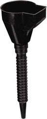 lumax - 32 oz Capacity Plastic Funnel - 4-1/4" Mouth OD, 1/2" Tip OD, 11-1/2" Flexible Spout, Black - USA Tool & Supply