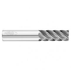 25mm Dia. x 121mm Overall Length 5-Flute Square End Solid Carbide SE End Mill-Round Shank-Center Cut-Uncoated - USA Tool & Supply